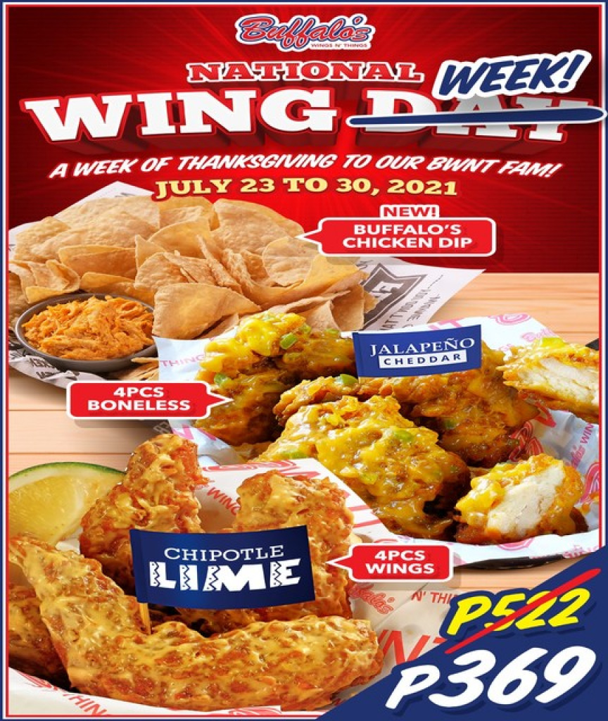 Buffalo's Wings N' Things National Wing Week Promo - July 23-30 Buffalo's Wings N' Things National Wing Week Promo