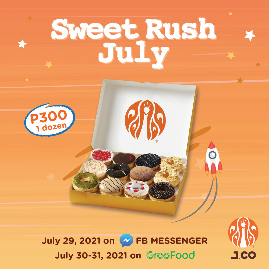 J.CO Donuts Sweet Rush July 2021 - July 29-31 ONLY J.CO Donuts Sweet Rush July 2021