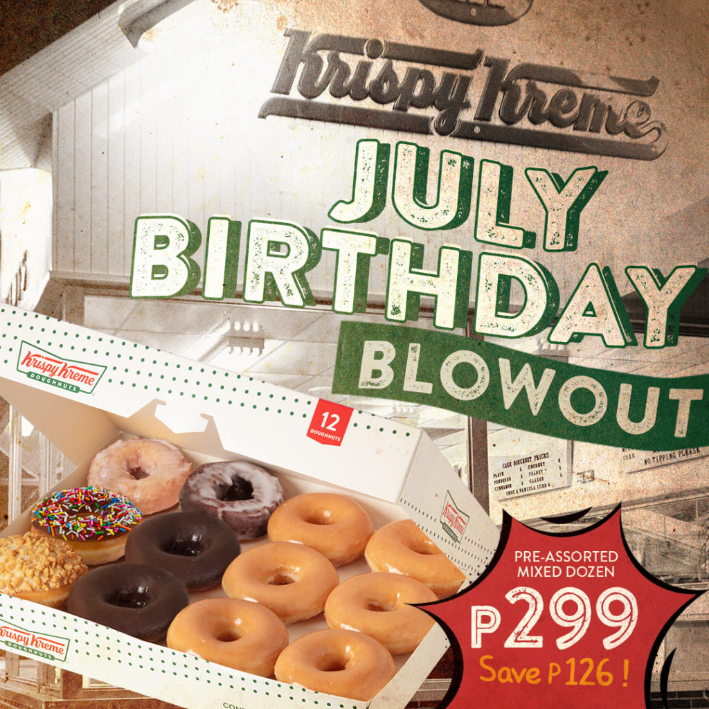 Krispy Kreme July Birthday Blowout from July 28 to 31, 2021 Krispy Kreme July Birthday Blowout