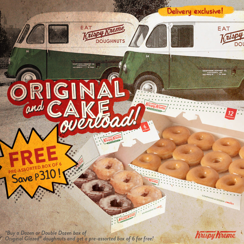 Save ₱310 on Krispy Kreme Original and Cake Overload Treat Krispy Kreme Original and Cake Overload Treat