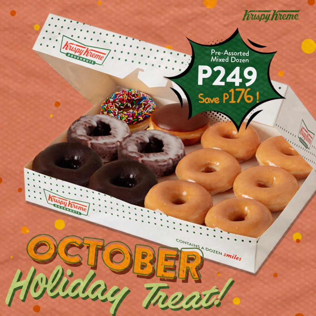 Save P176 on Krispy Kreme October Holiday Treat until Oct. 7 Krispy Kreme October Holiday Treat