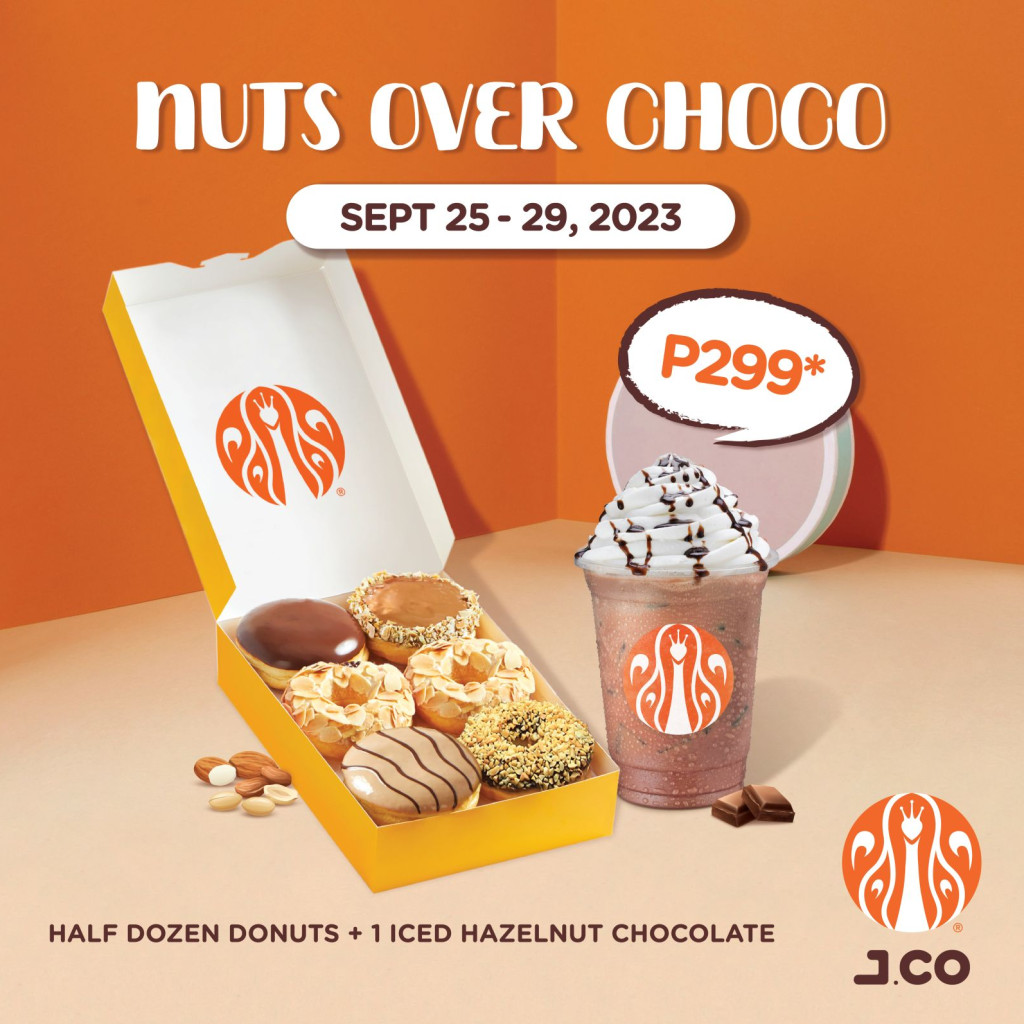 J.CO Donuts' Nuts Over Choco Promo - September 25 to 29, 2023 J.CO Donuts' Nuts Over Choco Promo