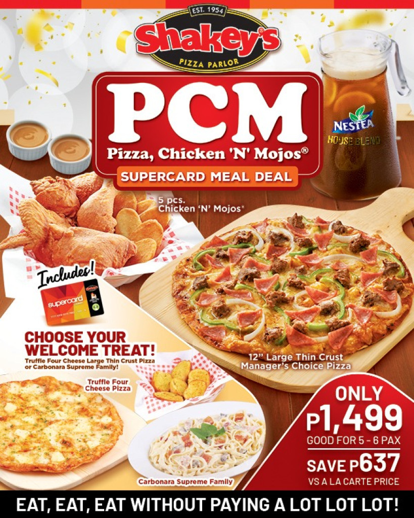 Shakey's 48th Anniversary Blowout Bundle - PCM (Pizza, Chicken 'n' Mojos) & More! Shakey's Anniversary Blowout Bundle