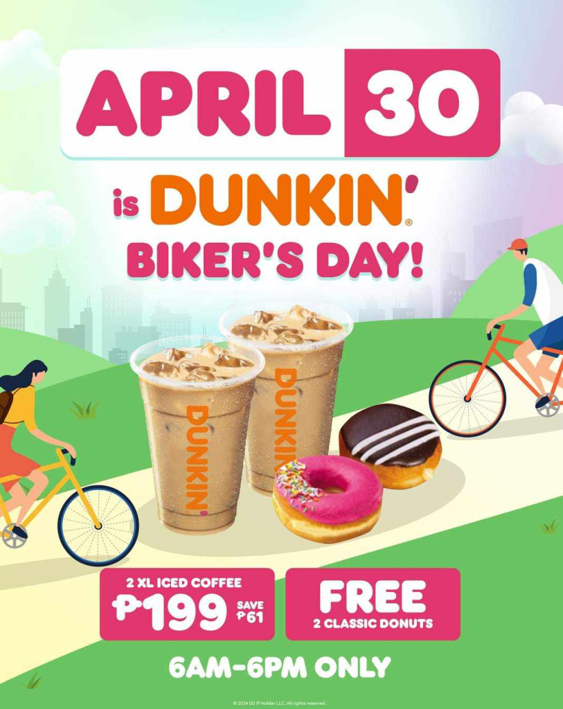Freebies Alert || Dunkin' 4th Biker's Day Treat on April 30 Only DunkinBikers 813x1024 1714138433