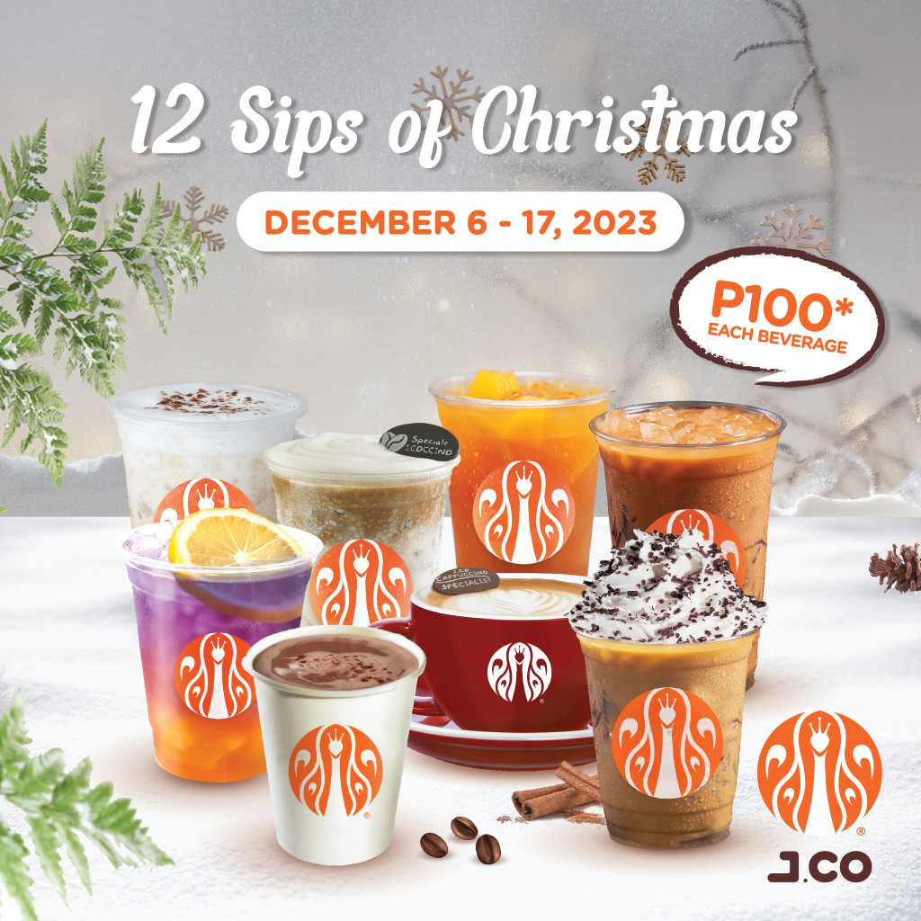 J.CO Donuts' 12 Sips of Christmas Promo - December 2023 J.CO Donuts' 12 Sips of Christmas Promo