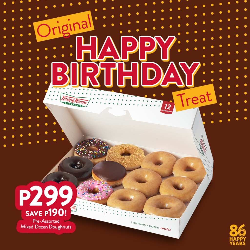 Save Php190 on Krispy Kreme's Original Happy Birthday Treat Krispy Kreme's Original Happy Birthday Treat