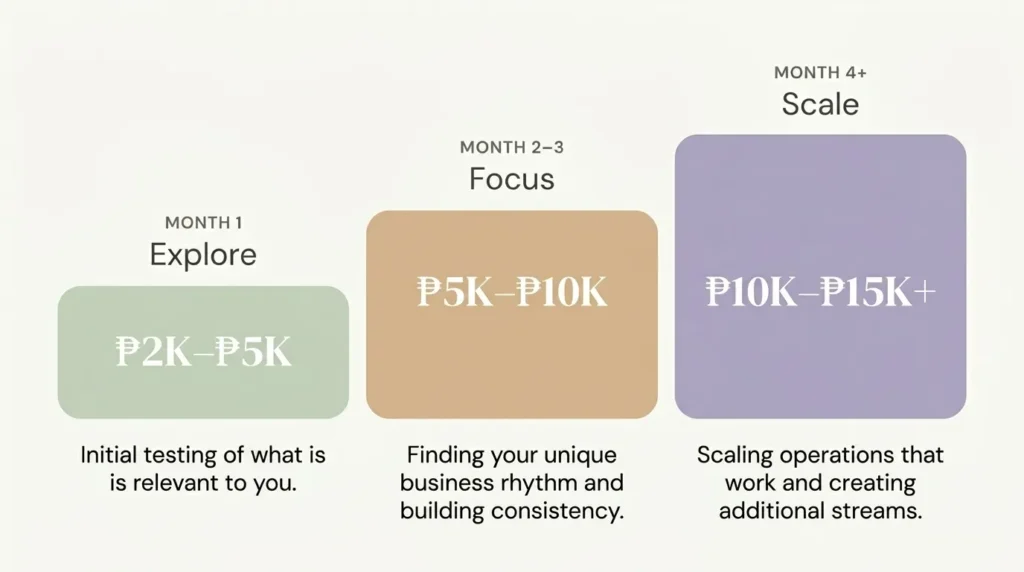 Realistic income progression for earning online Philippines