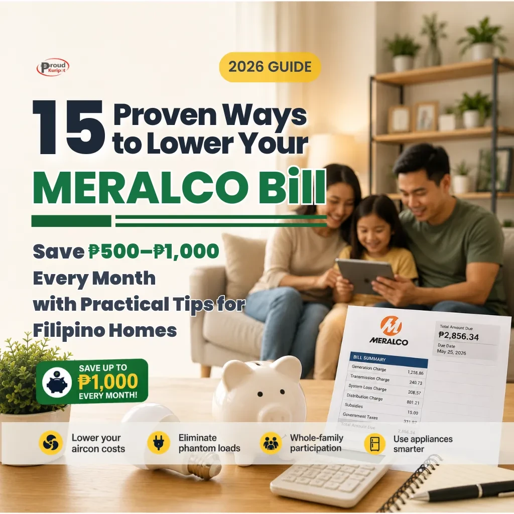 How to Lower Your Meralco Bill by ₱500–₱1,000 Every Month — Tested Tips Filipino family reviewing their Meralco electricity bill at home