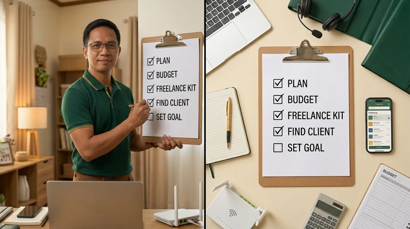 Freelancing Para sa mga Bagong Umuwing OFW: Paano Magsimula ng Online Career Habang Nasa Pilipinas Readiness checklist before starting a freelancing career in the Philippines